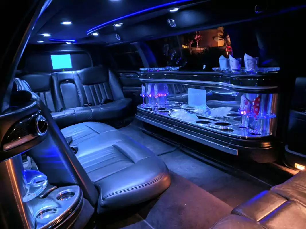 Black Stretch limousine Interior